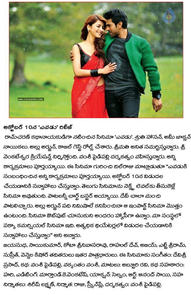 yevadu on october 10,yevadu movie release date,yevadu film news,ramcharan yevadu on 10 october,ramacharam shruthi hassan in yevadu,yevadu film news. yevadu releasing on october 10  yevadu on october 10, yevadu movie release date, yevadu film news, ramcharan yevadu on 10 october, ramacharam shruthi hassan in yevadu, yevadu film news. yevadu releasing on october 10